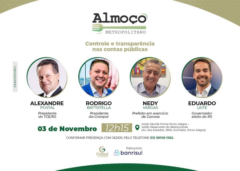 Nova edição do Almoço Metropolitano será realizado nesta quinta-feira